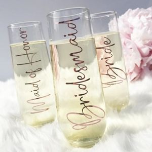 Personalized stemless champagne flutes